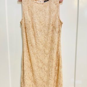 Lace dress sleeveless, midi length Size 6